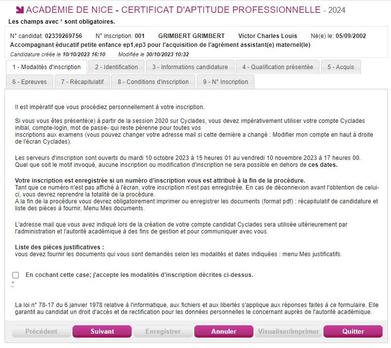 2ème étape : ajouter une nouvelle candidature